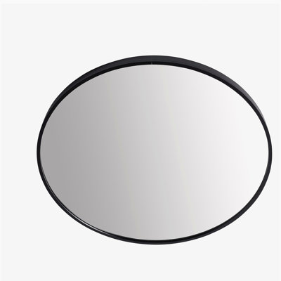 Grand miroir rond noir de 24 po