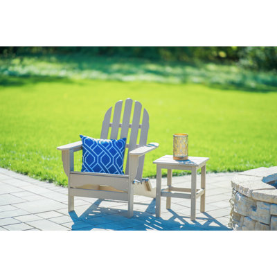 Leighton Foldable Outdoor Adirondack Chair With Table