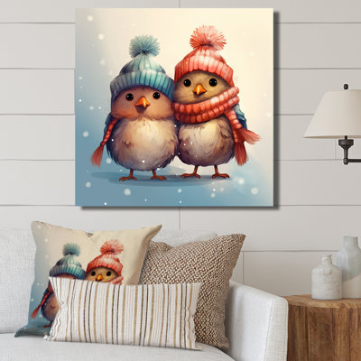 Christmas Cute Bird Lovers For Nursery II - Bird Wall Art
