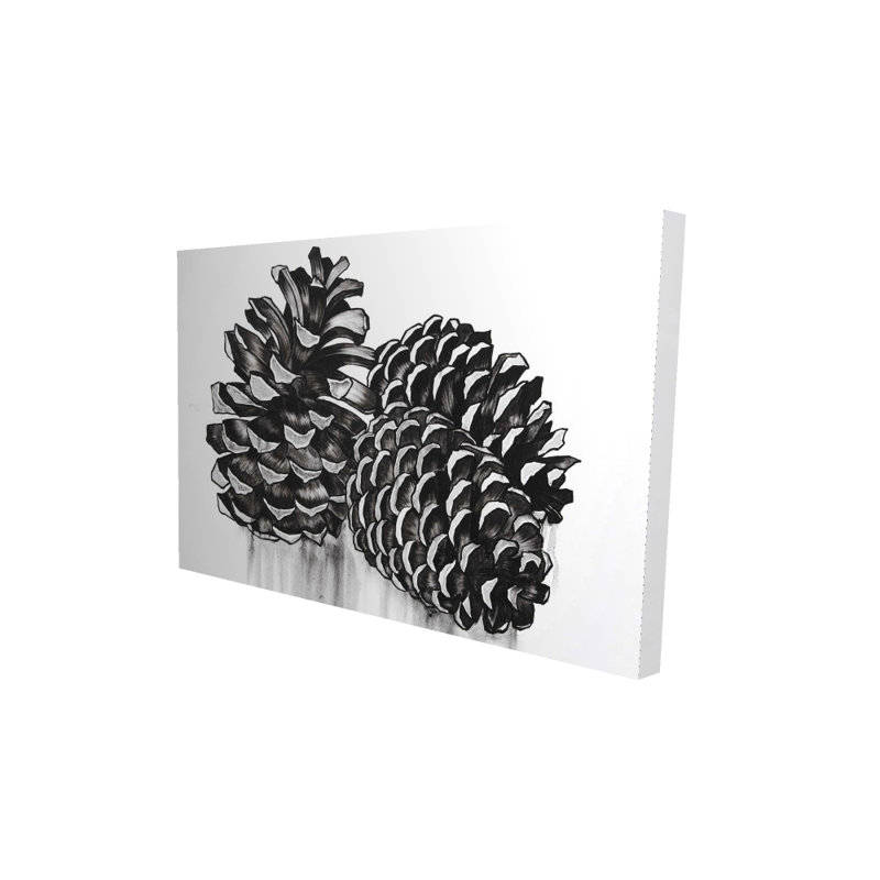 Three Pine Cones | Rustic Bedroom Canvas Decor