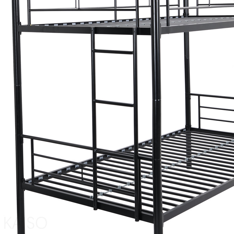 Metal Bunk Bed Black, Black
