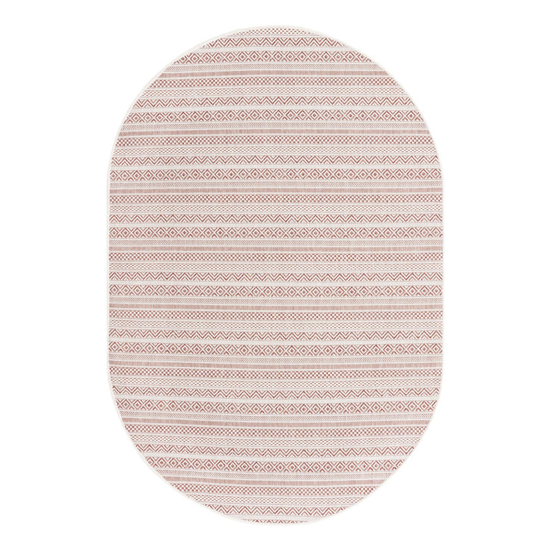 Indoor/Outdoor Glimmer Area Rug Brick Color, Oval 5'3" x 7'10"