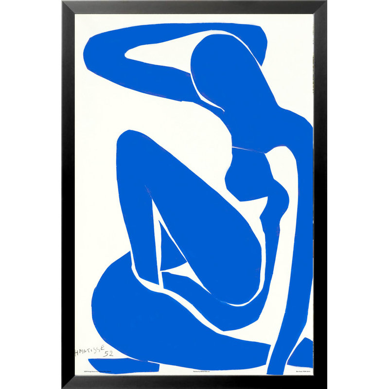 Bleu nu I (assis) 1912 - Impression sur papier, Papier encadré noir, H 38,5 po x l 26,5 po x P 1 po