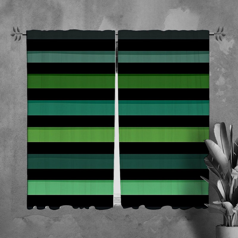 Rideaux de fenêtre horizontaux à motif de rideaux noirs 7738, L 20 po x L 61 po
