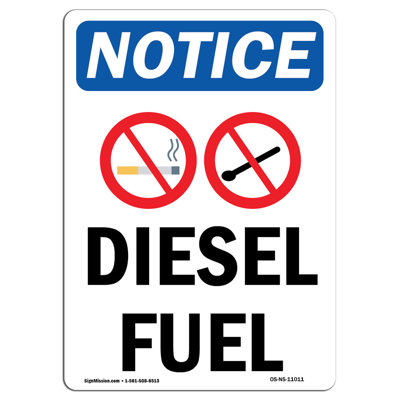 Osha avis - signe de carburant diésel avec symbole