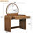 39" Makeup Vanity With Lighted Mirror And Drawer, Curved Corners Elegant Design, Storage For Beauty Essentials, Into Desk, Construction Dressing Table Led Design Wavy Drawer Texture, Ample Cosmetics,-130041073