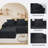 Convertible 3 - Seat Sectional In American Style, Antique Black Color, Velvet Main Material, Medium Firm Seat, Compression With Safe , Us , Machine Washable Stain Brushed Corduroy Foam,