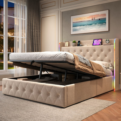 Metal Ottoman Storage Bed