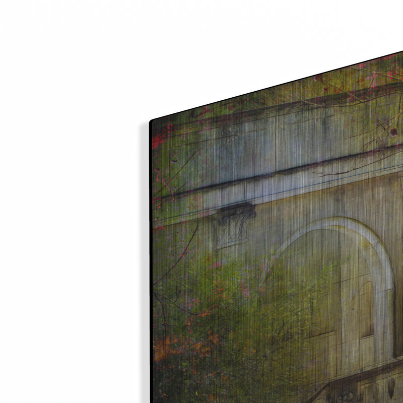 Alcott Hill® «Courtyard» par John Rivera, art mural en métal, H 24 po x l 36 po