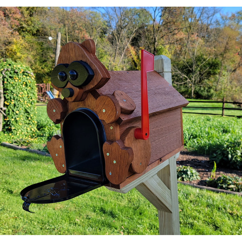 Amish Mailbox, Handmade With Racoon Design