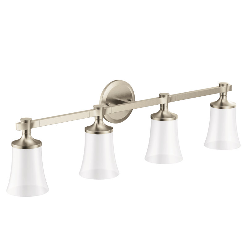 Éclairage pour salle de bain 4 lumières Flara, Nickel brossé