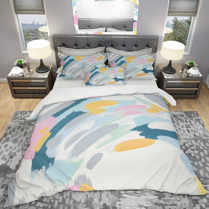 Geometric Vortex II - Modern & Contemporary Duvet Cover Set - Microfiber Polyester, Twin Duvet Cover + 1 Sham