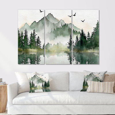 «Winter Woodland Forest Landscape - Winter Forest Large Wall Art, ensemble»