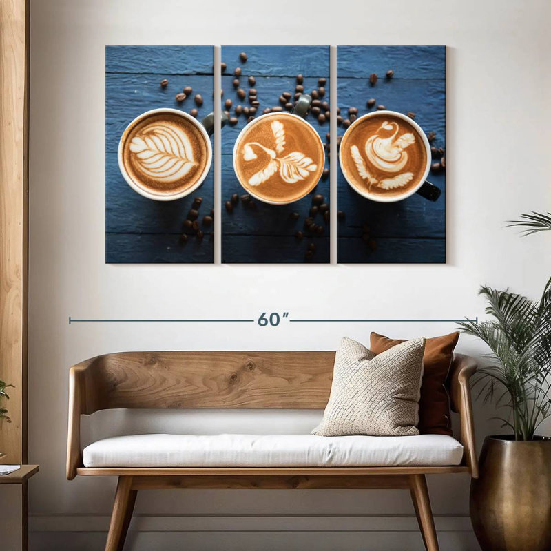 Café au lait Yarlin et grains de café, H 32 po x l 50 po