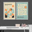 Reproduction d'art classique classique bleu sarcelle abstrait Mid-Century-71660108-71660110