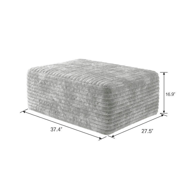 Canapé modulaire en velours côtelé gris, sans assemblage, aspect confortable avec revêtement