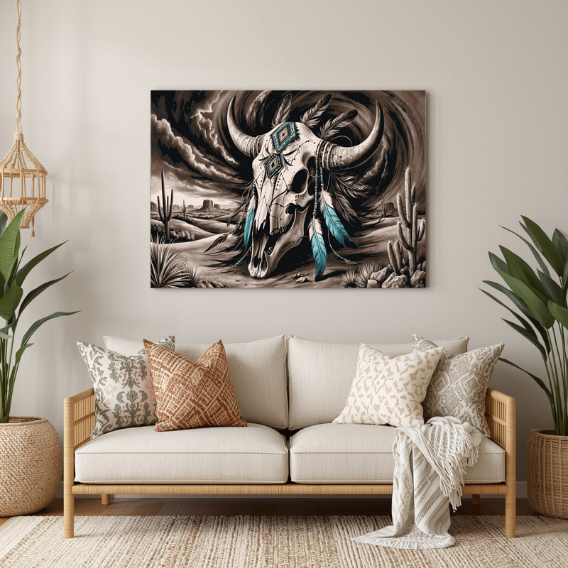«Southwestern Animals Skull and Bones», art mural noir en métal 51, H 288 po x l 432 po x P 0,05 po
