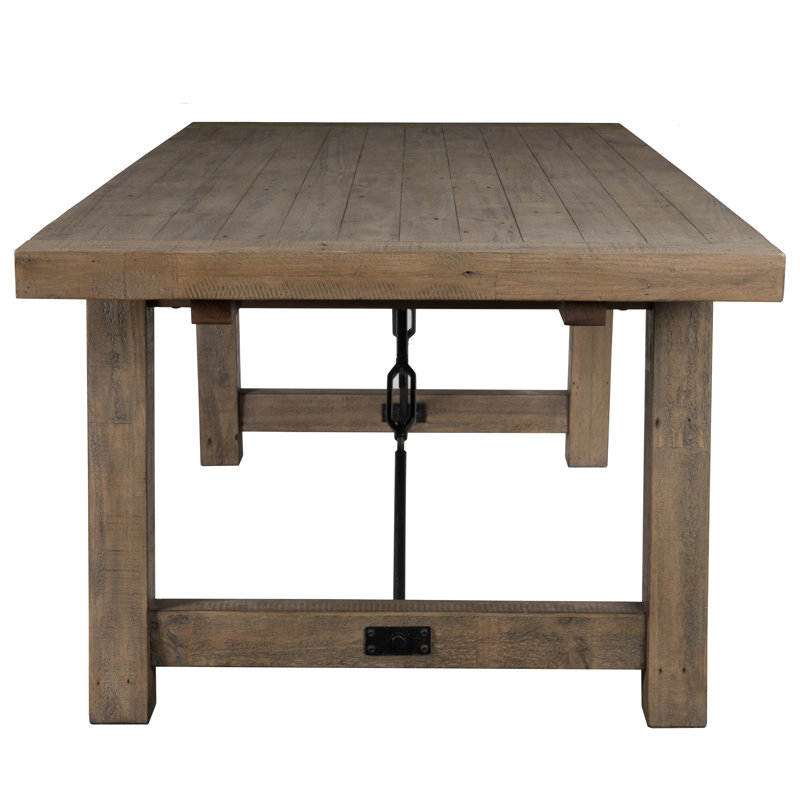 Tuscany 8 Piece Solid Wood Dining Set, Distressed Brown