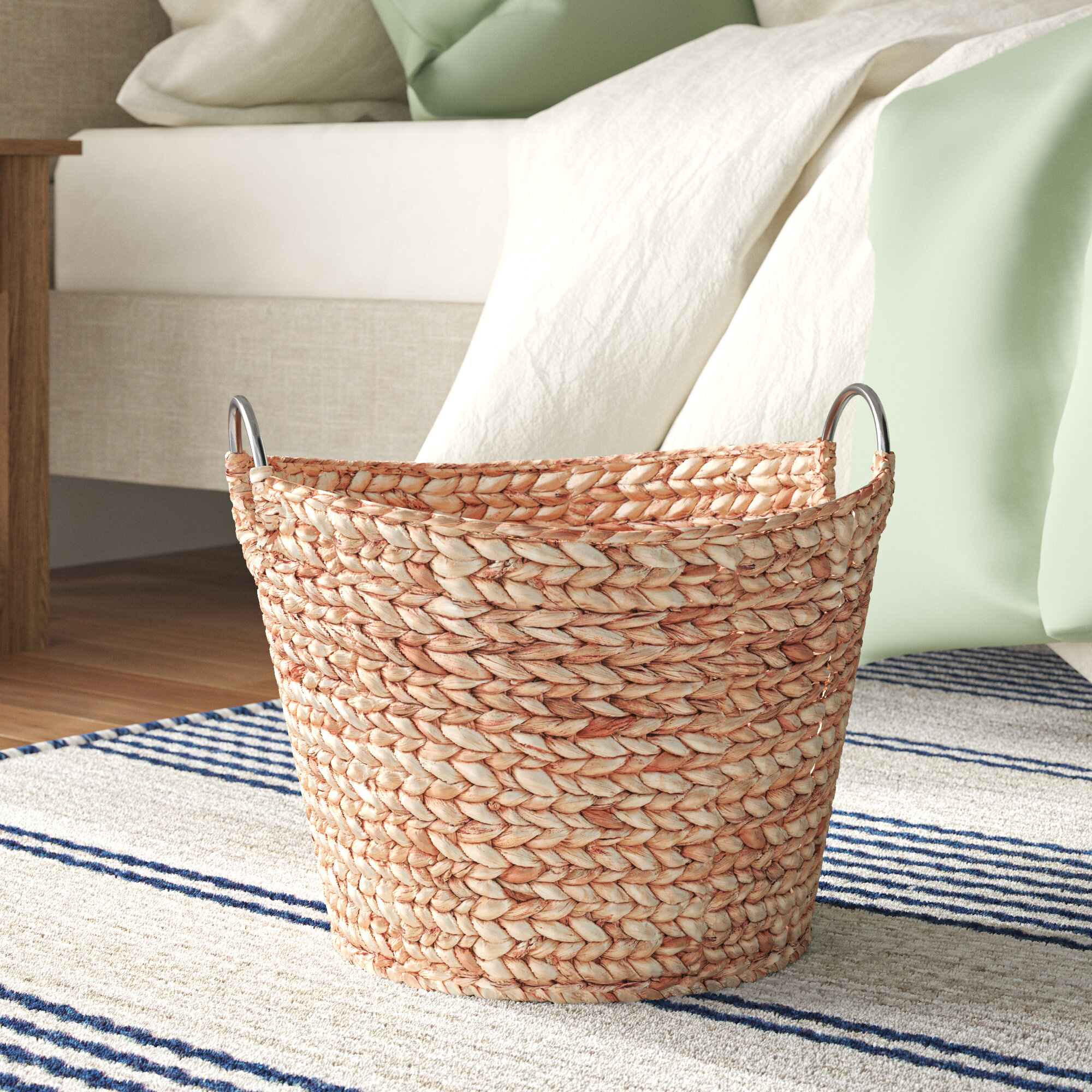 Hand-woven Water Hyacinth Storage Basket Wedding Gift Laundry