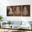 Arbre de Noël à motif de grain de bois, toile tendue sur toile, ensemble de 3 pièces pour le salon, la chambre à coucher et la décoration intérieure-1507204026