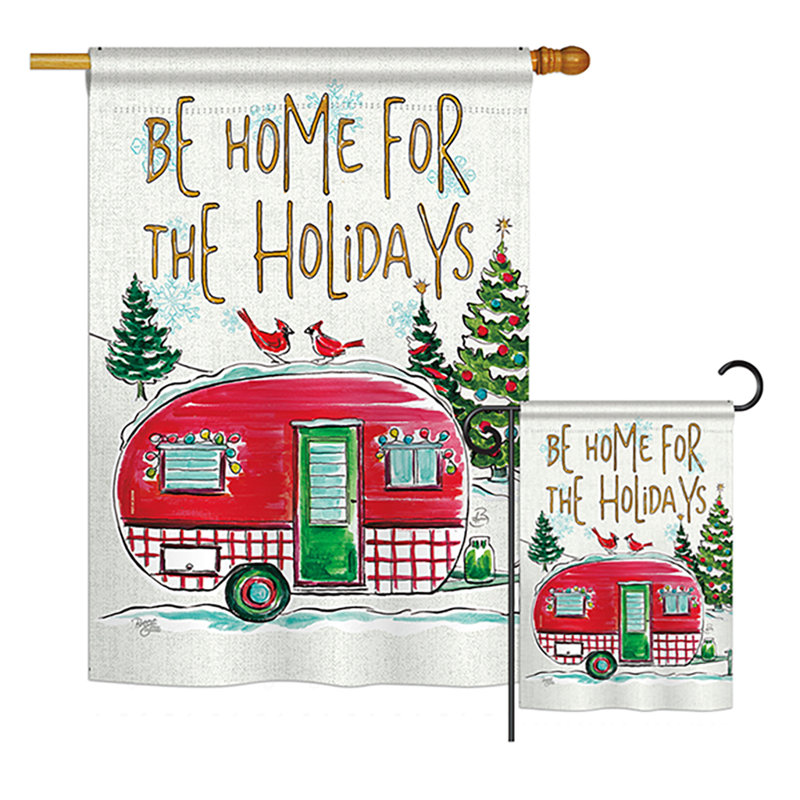 Maison pour les fêtes de noël, impression en polyester de 2 côtés 40 x 28 po ensemble de drapeau