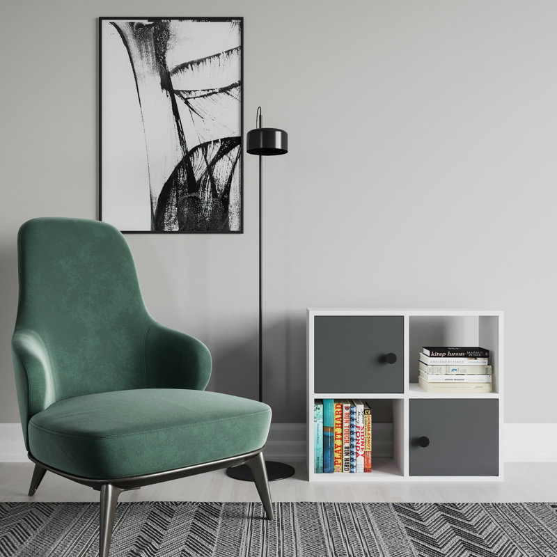 Tuttle 62.6cm H 72cm W Bookcase, White/Anthracite