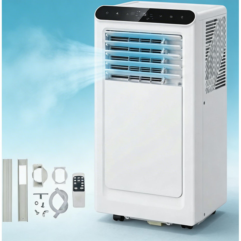 Climatiseur portatif 10 000 BTU, jusqu'à 450 pieds carrés, Blanc/Noir