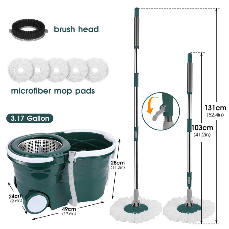  Mop and Bucket with Wringer Set for Home, Collapsible Mop  Bucket Set with Heavy Duty Scrub Mop, Scrubbing Mop, Outdoor Mop, Foldable  Mop, Heavy Duty Mops and Buckets for Floor Cleaning