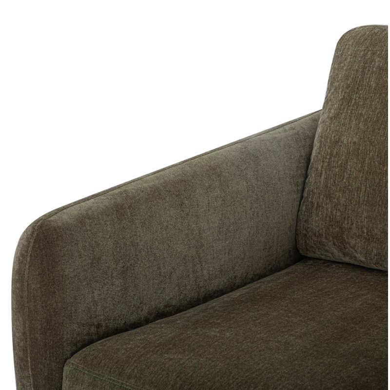 Fauteuil Leno, Chenille performance vert olive