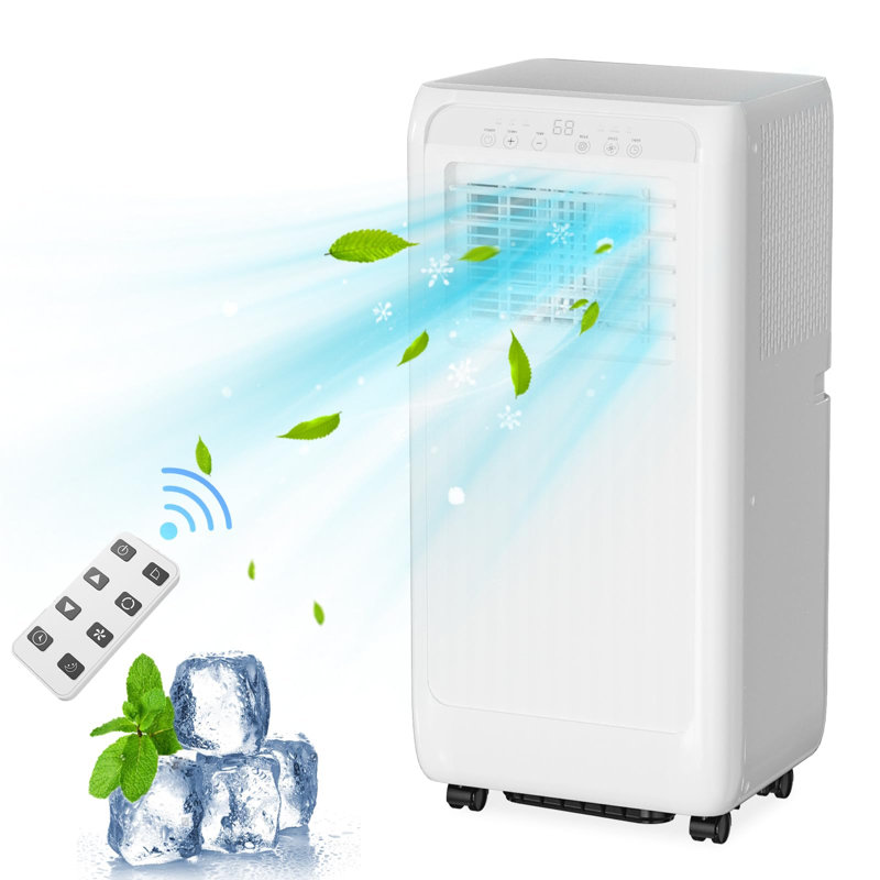 Climatiseur portatif 8 000 BTU avec télécommande, refroidissement silencieux et écoénergétique pour les petites pièces jusqu'à 350 pieds carrés, minuterie 24H et fenêtre