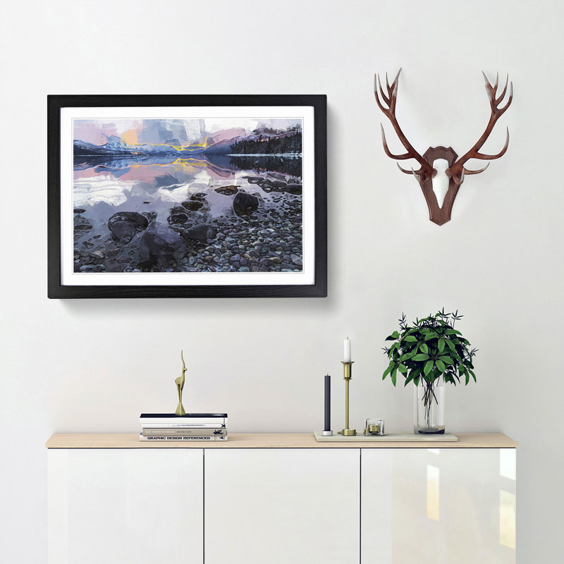 The Apgar Mountains in Montana in Abstract - Framed Print, 27cm H x 36cm W x 2cm D, Black Framed