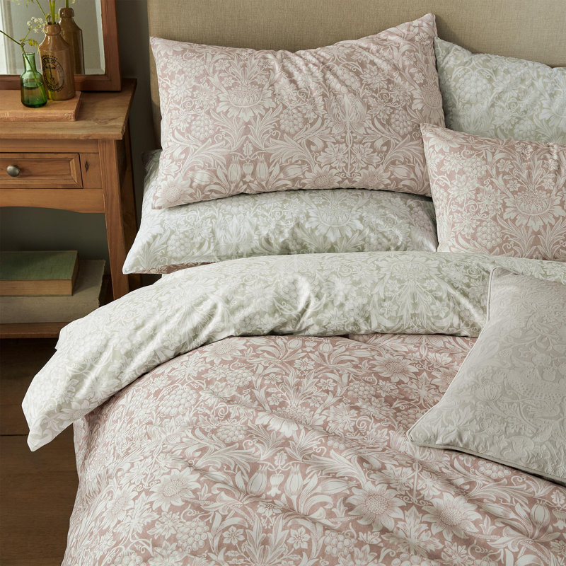 100% Cotton Machine Woven Oxford Pillow Case, Pink Floral 1