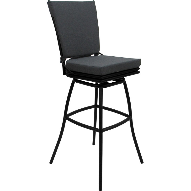 Tabouret pivotant pour l'extérieur 34 po, Gris, Noir