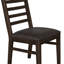 Ensemble de 2 chaises d'appoint Eray, dossier en échelle, teck, similicuir-112313400