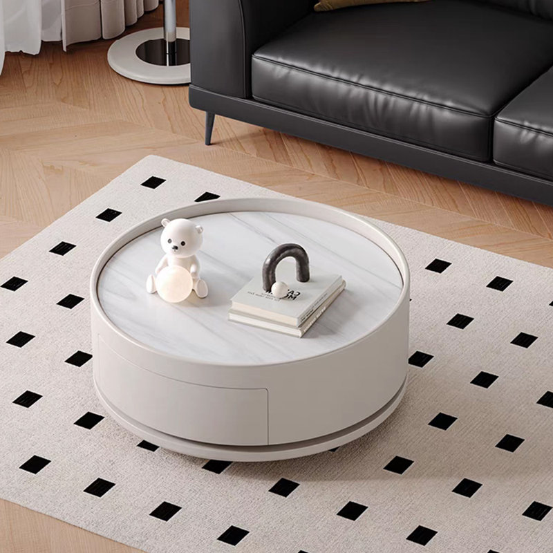 Table de bout rotative de style crème minimaliste