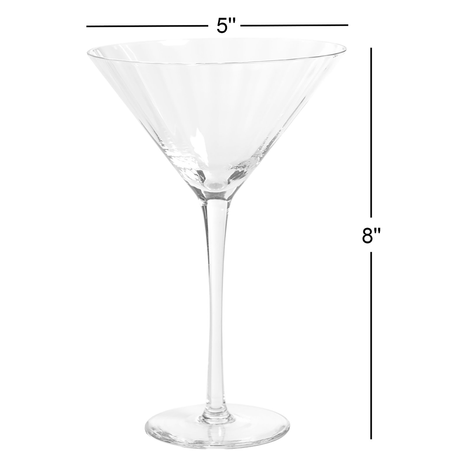 Malden Optic Martini Glasses, Set of 4, Blue