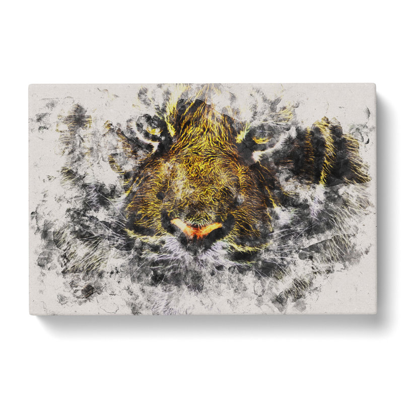 Tiger Vol.2 Watercolour - Wrapped Canvas, 35cm H x 50cm W x 3cm D