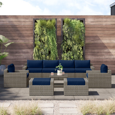 8-Person Patio Conversation Set with Cushions
