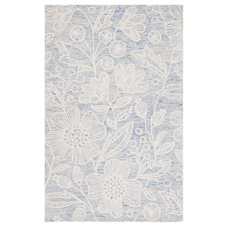Jardin Hand Tufted Wool Floral Rug, Rectangle 4' x 6'