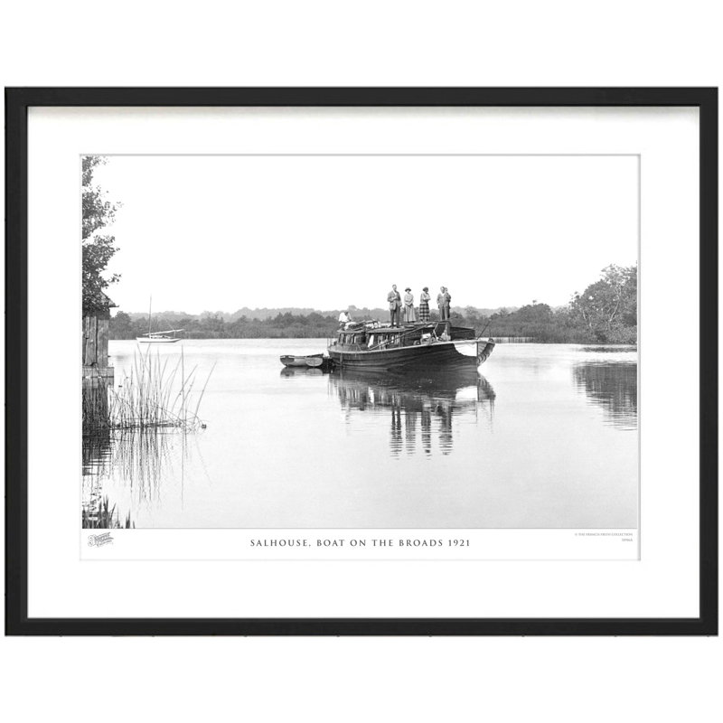 Salhouse, Boat On The Broads 1921 by Francis Frith - Single Picture Frame Print, 45cm H x 60cm W x 2.3cm D