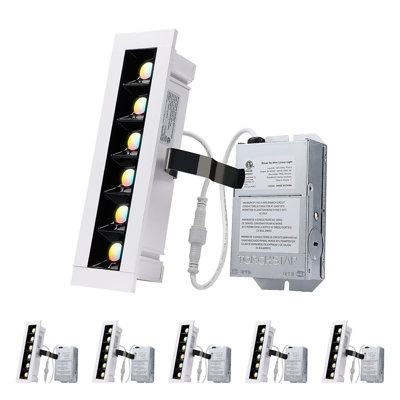 7" 5CCT LED Recessed Linear Light with J-Box, Dimmable Grille Anti-Glare Recessed Lighting, IC Rated, CRI 90, Mini Linear Light