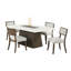 Ensemble de salle à manger 5 pièces Asten, table rectangulaire, 4 fauteuils bouclés, brun noyer-119906960