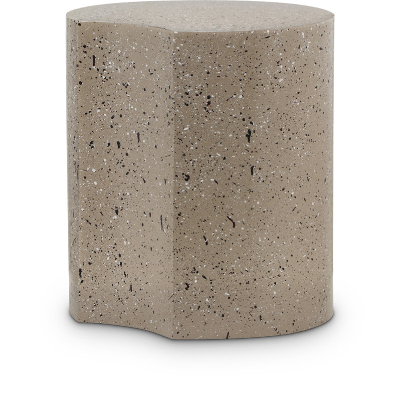 Hylie Iron Top End Table, Taupe/Terrazo Taupe, 16" H x 15" W x 15" D