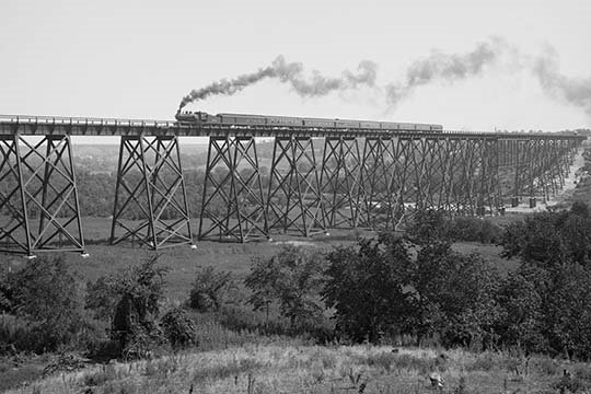 « ferr bridge over the demoines river », reproduction de photo, 24 po x 36 po
