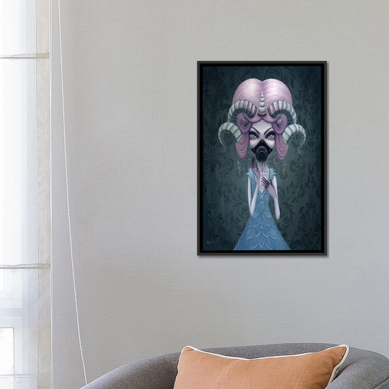 « aurora », impression sur toile, H 26 po x l 18 po x P 1,5 po, Toile avec cadre noir, Pas de tapis