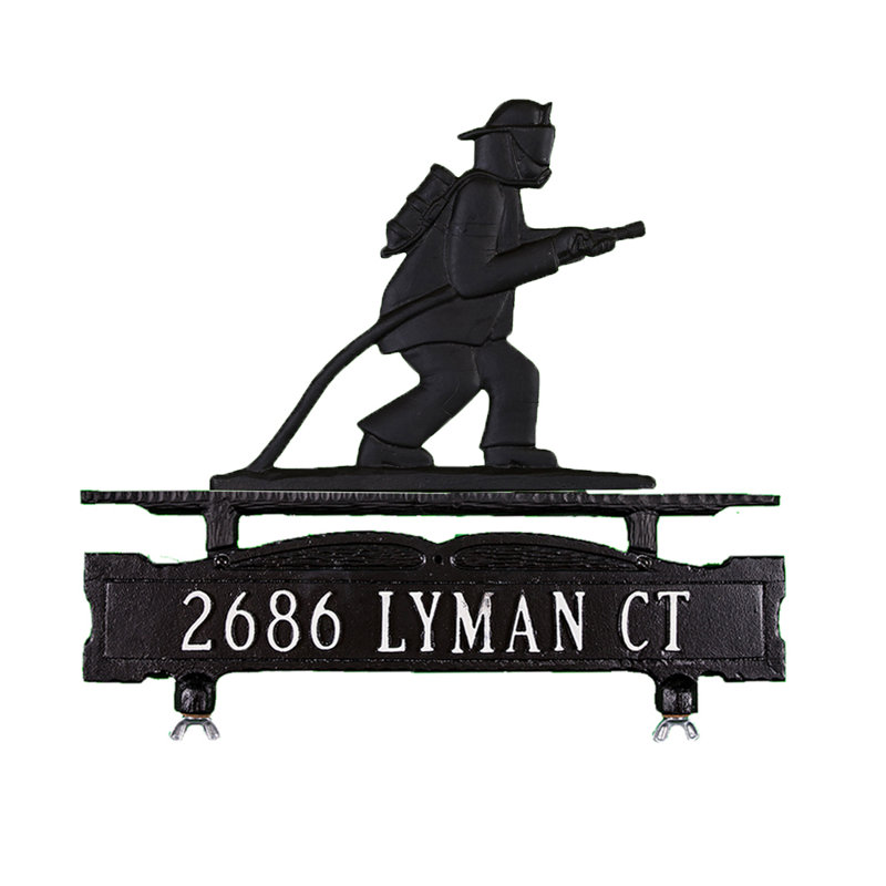 1-Line Mailbox Sign, Yes, Satin Black