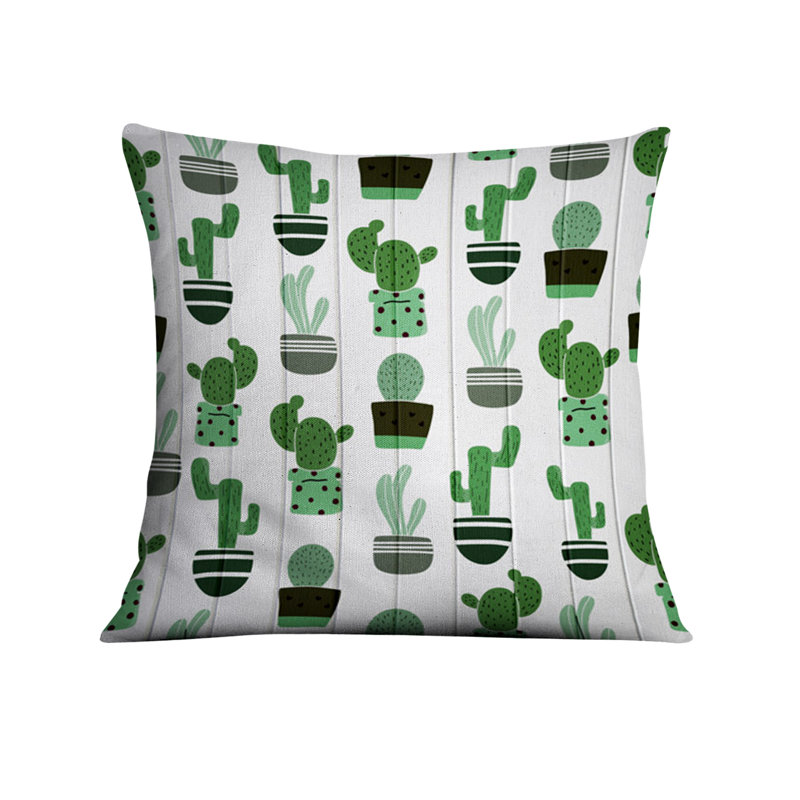 Coussin décoratif avec insert, H 16 po x l 16 po, Blanc / vert floral 1