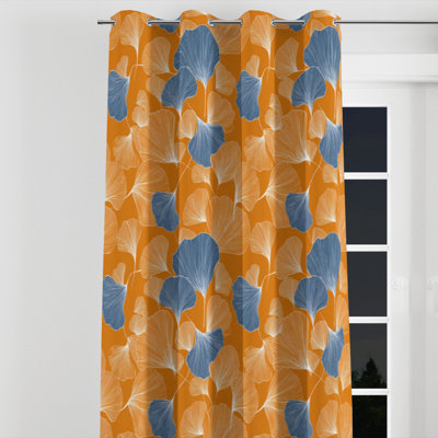 Coastal Velvet Curtains - Abstract Beachy Shellfish Grommet Curtain - 1 Panel