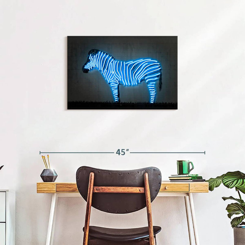 Brampt Glowing Zebra, 20" H x 30" W
