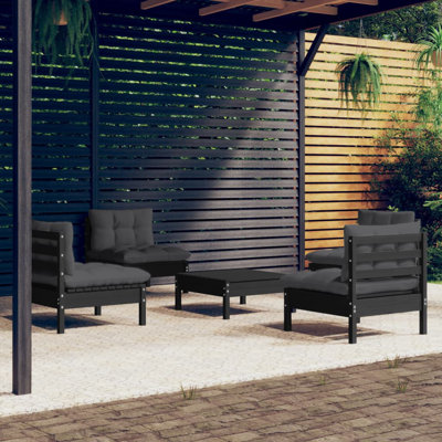 Blume Solid Wood 4 - Person Seating Group with Cushions